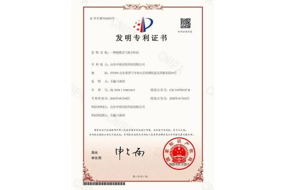 便携式气体分析仪（发明专利）
